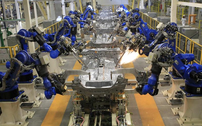 Lini produksi terlihat setelah pembukaan pabrik mobil baru Honda di pinggiran Celaya, Guanajuato, Meksiko 21 Februari 2014. -REUTERS