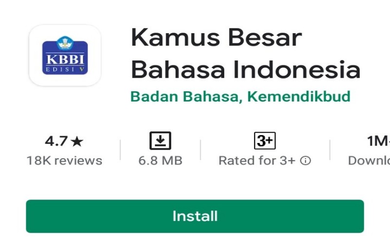  KBBI Online Versi Android Diperbaharui, Ada 1.011 Entri Baru