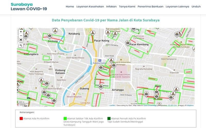  Pemkot Surabaya Buka Peta Sebaran Pasien Covid-19 di Tingkat Kelurahan