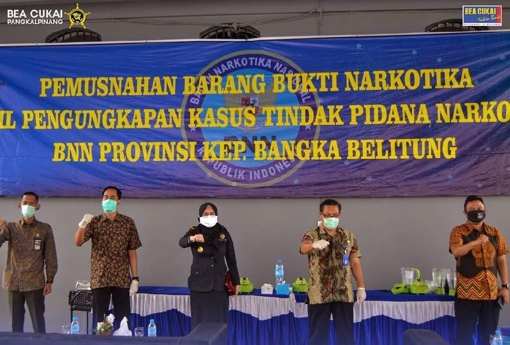  Bea Cukai Pangkalpinang Musnahkan Sabu Hasil Penindakan Bersama BNN dan Kepolisian