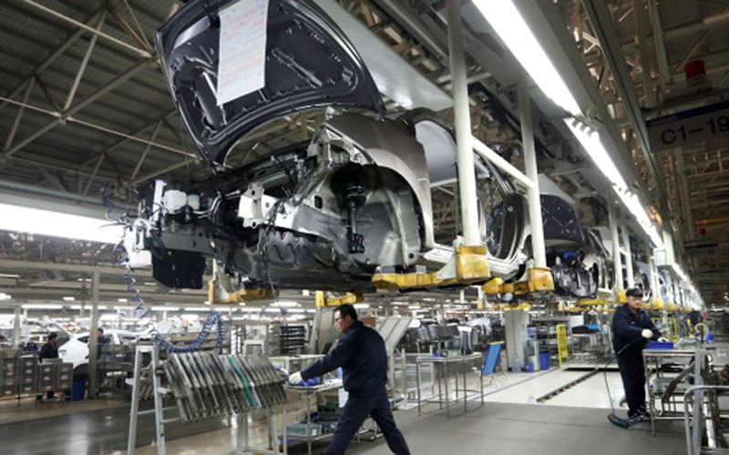 Pabrik Hyundai, industri otomotif Korea Selatan, di Beijing, China./Bloomberg/Tomohiro Ohsumi