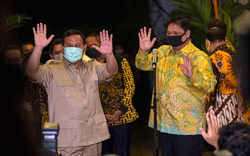  Prabowo Subianto dan Airlangga Hartarto Lakukan Pertemuan Tertutup