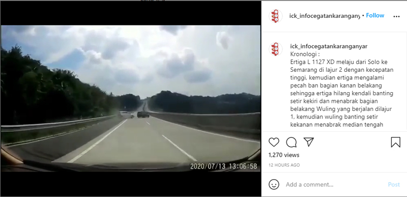 Video Viral: Mobil Pecah Ban di Tol Solo-Semarang, Untung tak Terguling