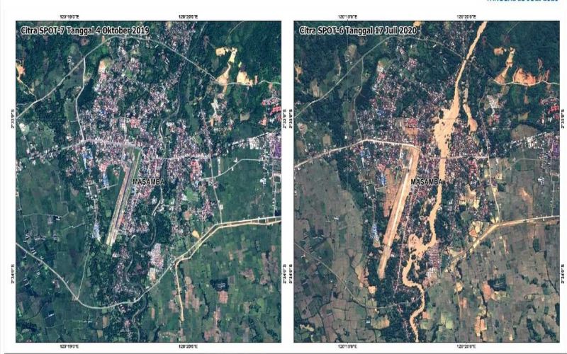  Begini Citra Satelit Luwu Utara Sebelum & Sesudah Banjir Bandang
