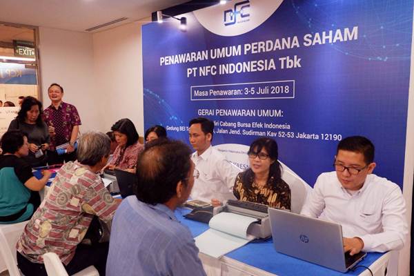 Suasana penawaran umum perdana saham PT NFC Indonesia Tbk di Jakarta, Selasa (3/7/2018)./JIBI-Nurul Hidayat
