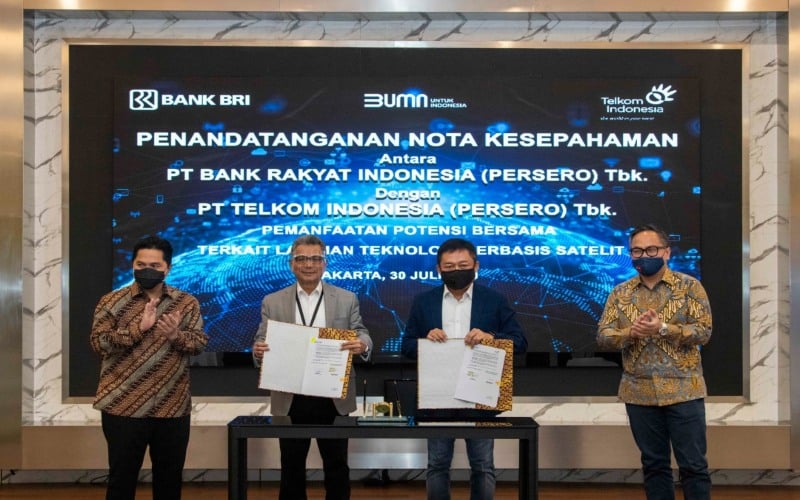  BRI dan Telkom Kolaborasi Tingkatkan Layanan Satelit