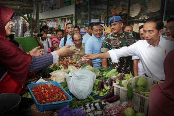 Presiden Joko Widodo blusukan ke Pasar Kranggan, di Yogyakarta, Rabu (25/7/2018)./JIBI-Desi Suryanto
