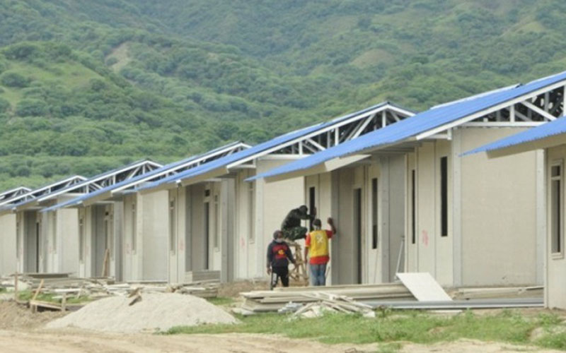  Hunian Tetap Korban Tsunami Palu Hampir Rampung