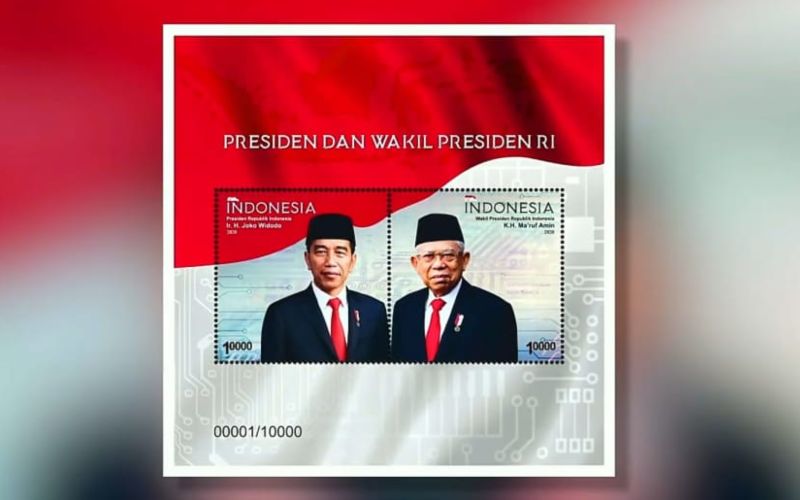  Kemkominfo Luncurkan Prangko Gambar Jokowi dan Ma\'ruf Amin