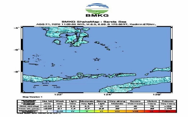  Gempa Bumi di Laut Banda Dirasakan Wakatobi dan Kendari