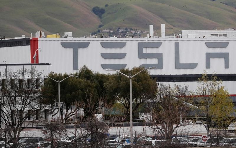 Fasilitas produksi Tesla Inc di Amerika Serikat. - REUTERS