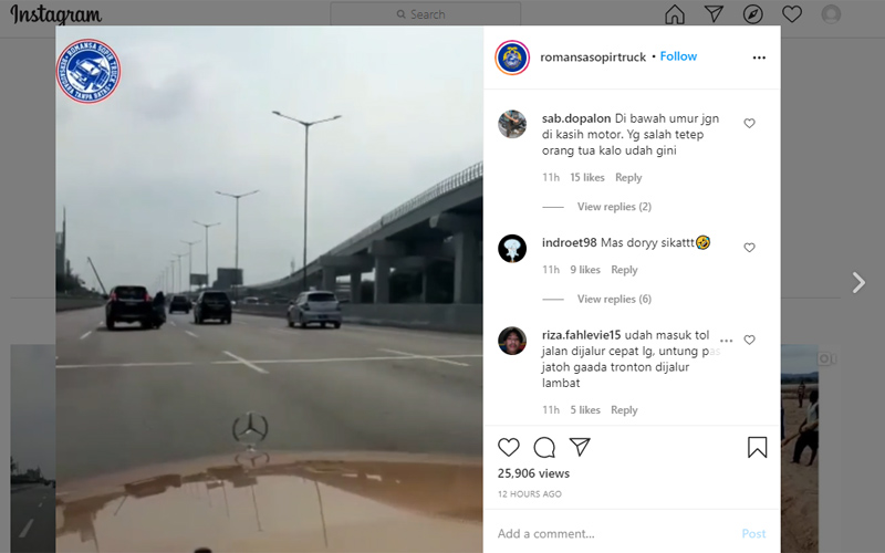  Viral, Video Kecelakaan 3 Cewek Boncengan Motor di Tol Cikampek. Pelaku sudah Diamankan