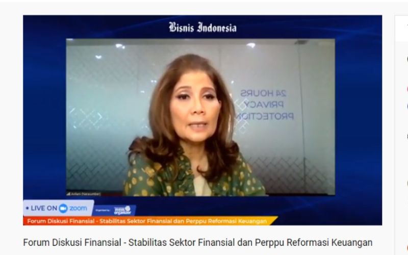 Ketua Bidang Pengkajian dan Pengembangan Perbanas Aviliani menjadi salah satu pembicara dalam Forum Diskusi Finansial Stabilitas Sektor Finansial dan Perppu Reformasi Keuangan, Selasa (1/9/2020)- Bisnis