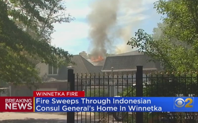  Waduh! Rumah Konsulat Jenderal RI di Chicago Hangus Terbakar