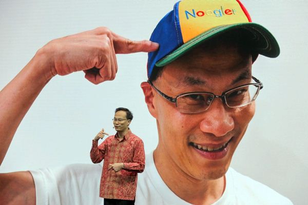 Managing Director Google Indonesia Randy Mandrawan Jusuf menyampaikan sambutan dalam acara tahunan Google for Indonesia ke-3 yang bertajuk Majukan Indonesia Rame-rame, di Jakarta, Selasa (4/12/2018)./JIBI-Felix Jody Kinarwan