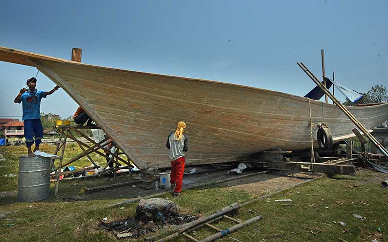  Produksi Perahu Tradisional di Banten Masih Diminati Nelayan