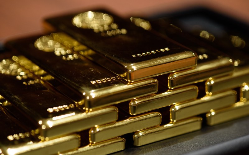 Tumpukan emas batangan./Bloomberg