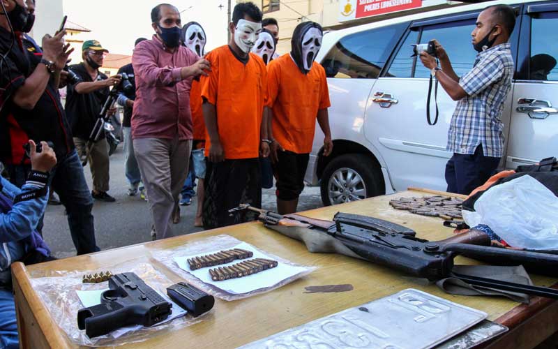  Polres Lhokseumawe Aceh Ringkus Penculik Jaringan Kelompok Kriminal Bersenjata