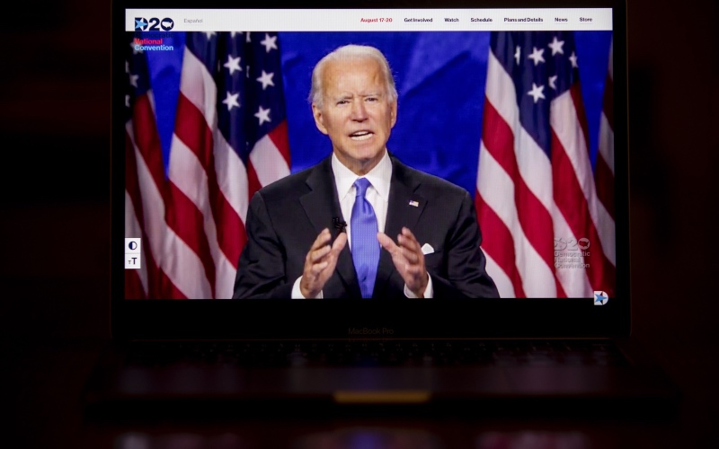 Calon presiden AS dari Partai Demokrat Joe Biden/Bloomberg-Daniel Acker