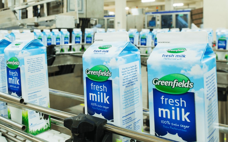 Suasana produksi susu di pabrik PT Greenfields Indonesia, Malang. /greenfields