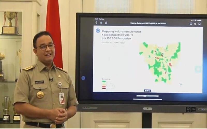 Gubernur DKI Jakarta Anies Baswedan memaparkan evaluasi PSBB tahap III di DKI, Kamis (4/6/2020)./Istimewa