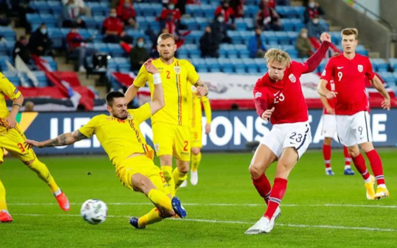  Hasil Nations League: Hattrick Haaland Bawa Norwegia Hantam Rumania