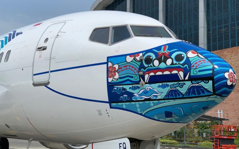  Ini Dia Desain Masker Livery Terbaru di Pesawat Garuda 