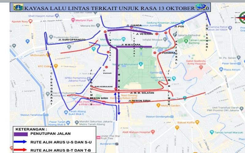  Ketar-Ketir Demo Omnibus Law, Dishub DKI Rekayasa Lalu Lintas 