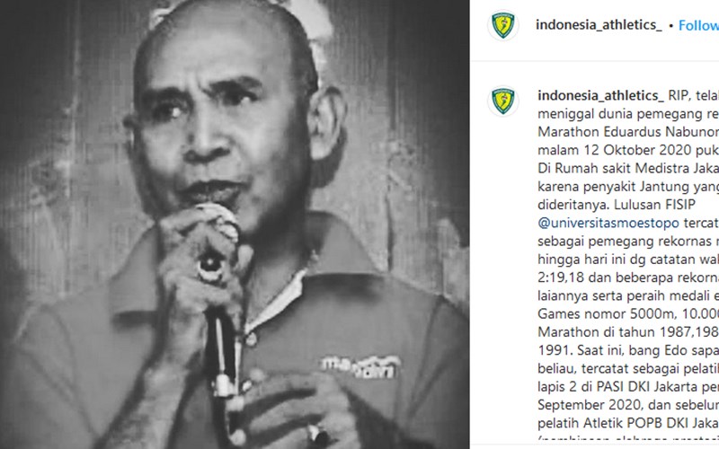  Mantan Pelari Jarak Jauh Eduardus Nabunome Meninggal, PASI Kehilangan