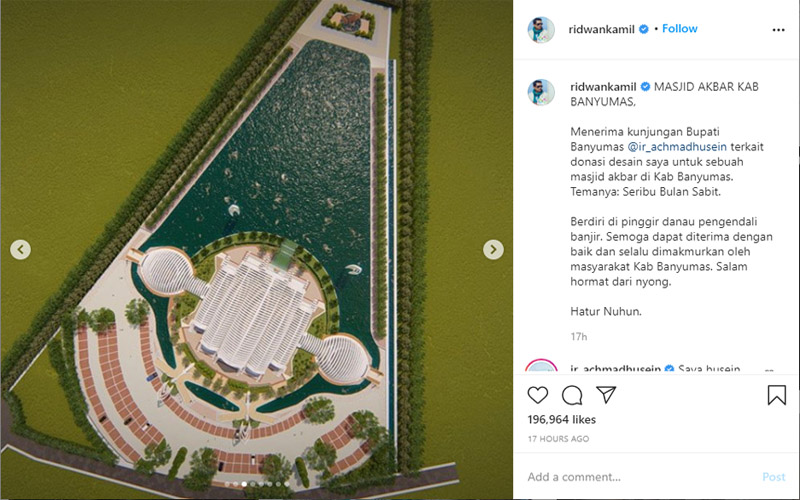  Keren, Masjid Seribu Bulan Sabit Purwokerto Rancangan Ridwan Kamil. Ini Penampakannya