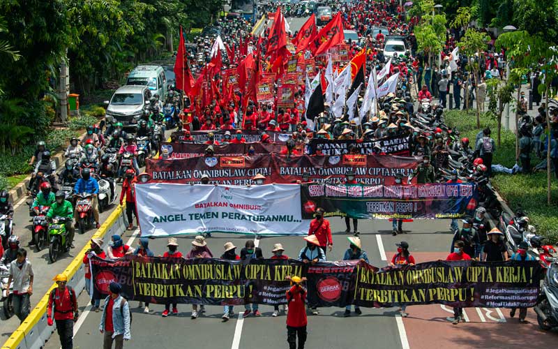  Aksi Gabungan Menolak UU Cipta Kerja Kembali Digelar di Jakarta