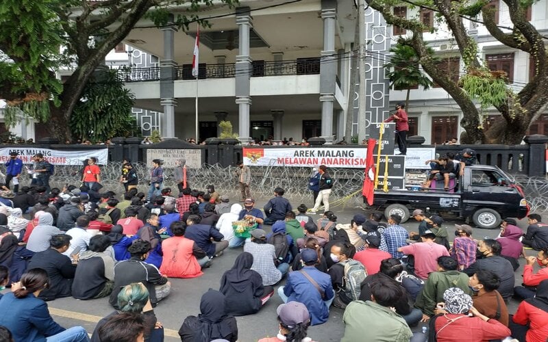  3.000 Personel Amankan Demo Omnibus Law di Malang, Berakhir Tanpa Insiden