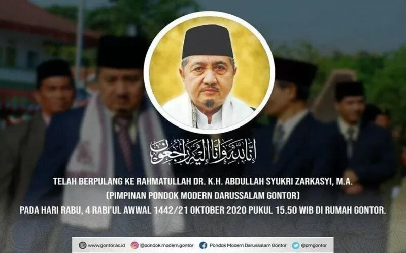  Pimpinan Pondok Gontor Abdullah Syukri Zarkasyi Wafat