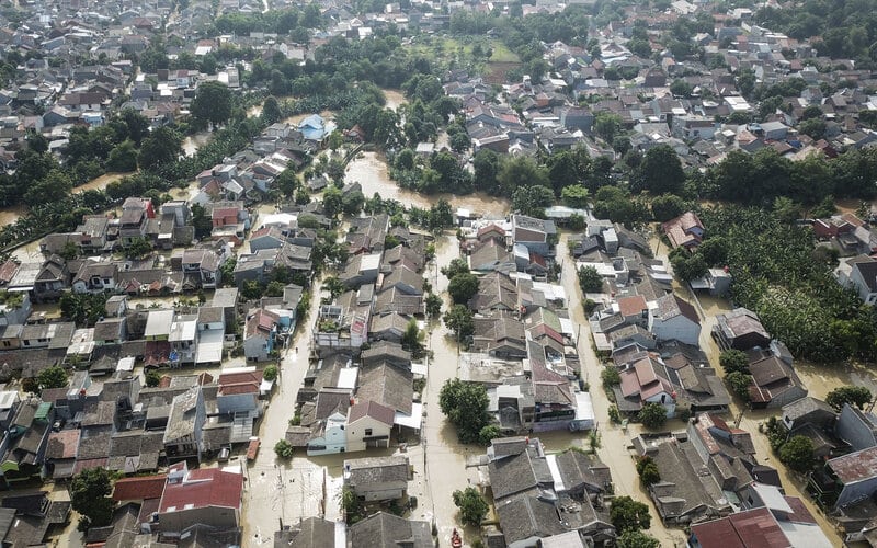  Foto-foto Sejumlah Perumahan di Bekasi Terdampak Banjir