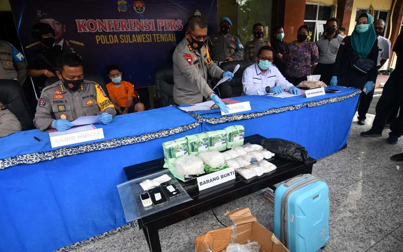  Polda SUlawesi Tengah Berhasil Gagalkan Peredaran Sabu Seberat 7,3 Kilogram