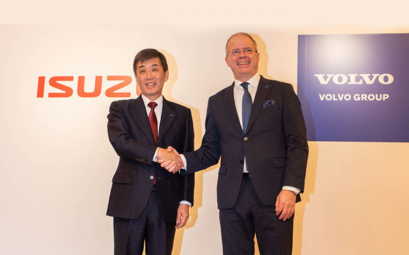 Masanori Katayama, President and Representative Director of Isuzu Motors Limited; dan Martin Lundstedt, President and CEO of the Volvo Group. /Volvo Group