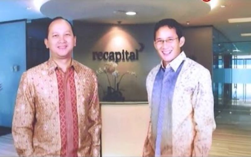 Rosan P Roeslani (kiri) dan Sandiaga Uno (kanan) sebagai pemilik usaha Recapital Group./Youtube