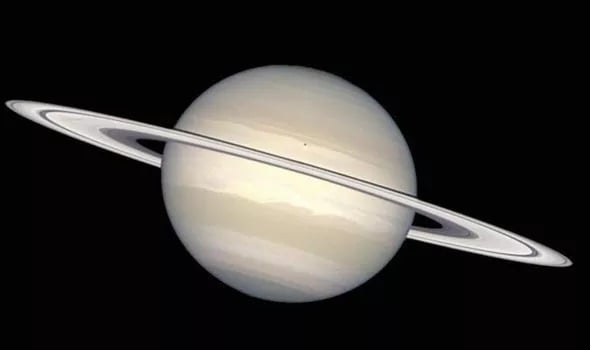 Gerhana matahari cincin raksasa di Saturnus./ilustrasi