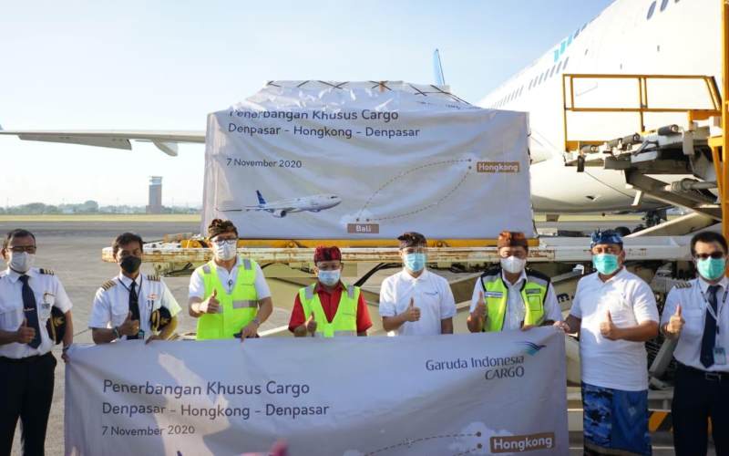  Garuda Luncurkan Rute Kargo Udara Denpasar-Hongkong