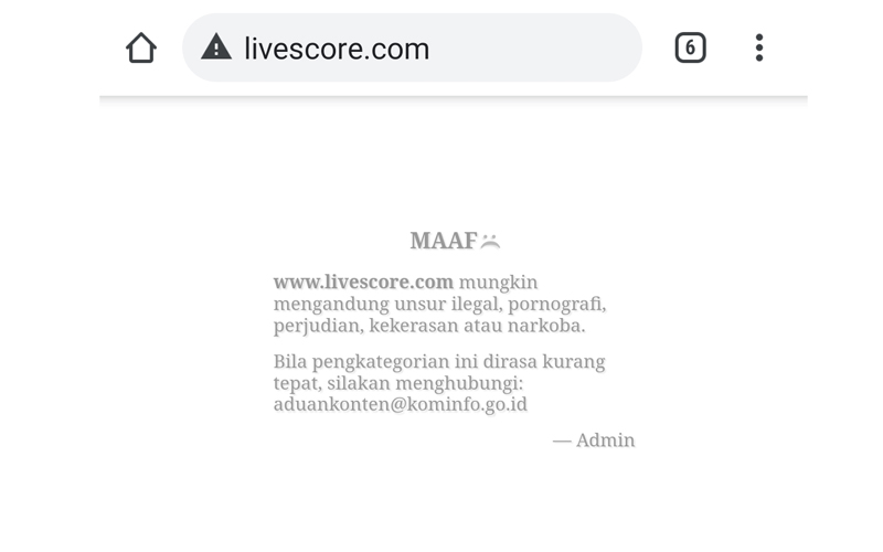  Situs Livescore.com Diblokir Pemerintah, Ada Apa?