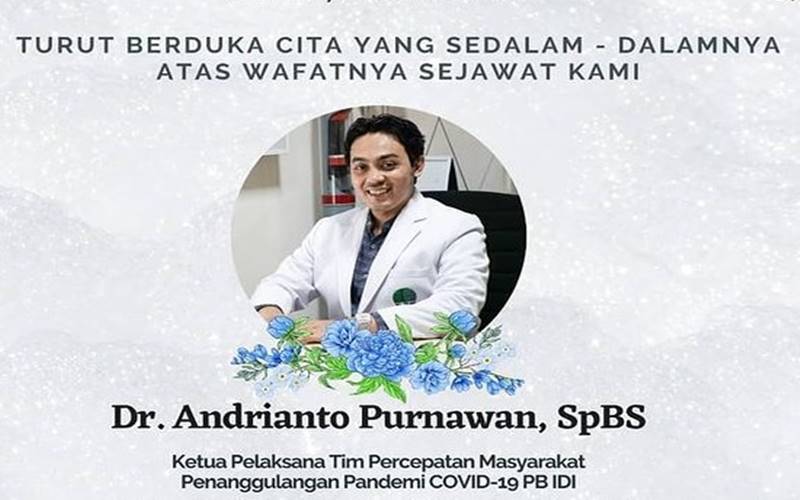  Dokter Satgas IDI, Andrianto Purnawan, Meninggal Akibat Covid-19 