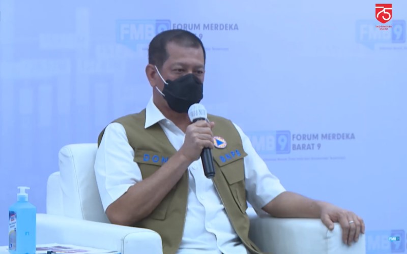 Ketua Satuan Tugas Penanganan Covid-19 Doni Monardo dalam diskusi virtual yang bertajuk Kesehatan Pulih, Ekonomi Bangkit di Jakarta, Sabtu (15/8/2020)./Kominfo