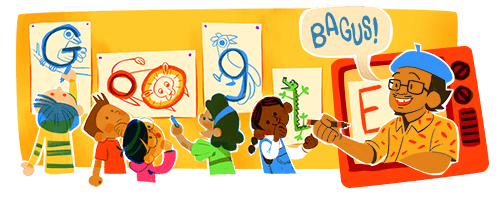  Google Doodle Tampilkan Pak Tino Sidin di Hari Guru Nasional, 25 November