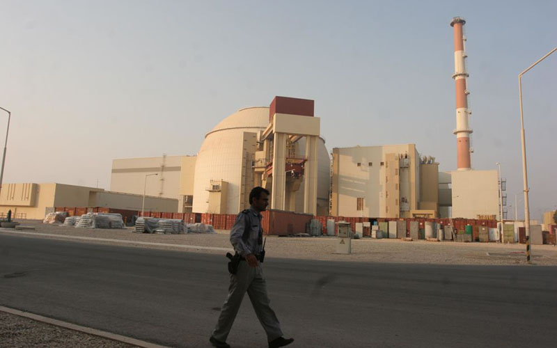 Pembangkit listrik bertenaga nuklir di Bushehr, Iran, sekitar 750 kilometer sebelah selatan Teheran./Bloomberg/Mohsen Shandiz