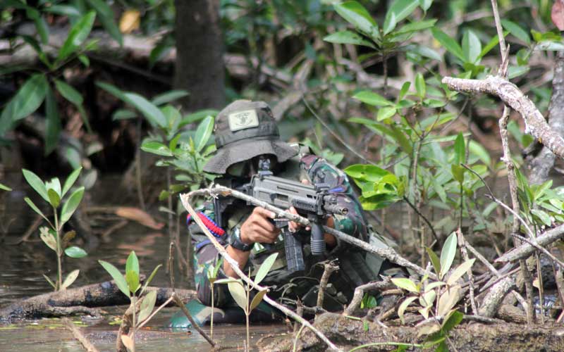  Pasukan Marinir Gelar Latihan Tempur di Papua