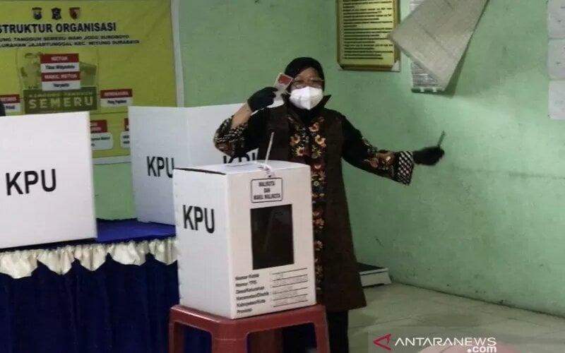  Wali Kota Risma Beri Suara di Pilkada Surabaya, Begini Pantauannya