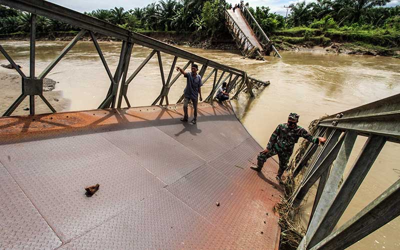  Jembatan Penghubung di Aceh Putus Diterjang Banjir