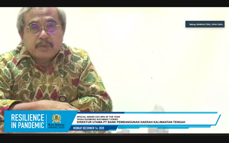  Dirut BPD Kalteng Yayah Diasmono Raih CEO BPD of The Year Bisnis Indonesia Award 2020