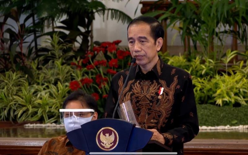 Presiden Joko Widodo saat membuka sidang kabinet paripurna untuk penanganan kesehatan dan pemulihan ekonomi tahun 2021, di Istana Negara, Jakarta, Senin (7/9 - 2020) / Youtube Setpres