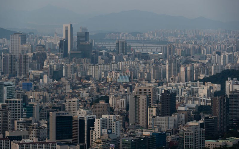 Perkantoran dan properti komersial di Gangnam, Seoul, Korea Selatan./Bloomberg/Bloomberg/Seong Joon Cho